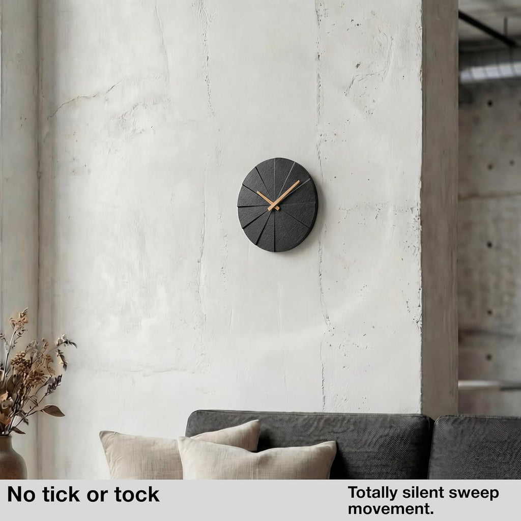 Battery Operated Modern Black Wall Clock - View 6