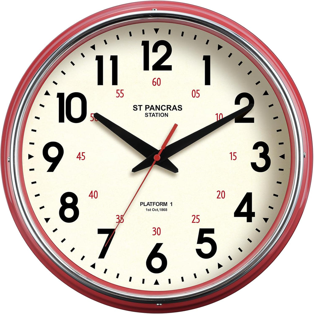 Vintage Mid-Century Beige Wall Clock — 12.4" - View 2