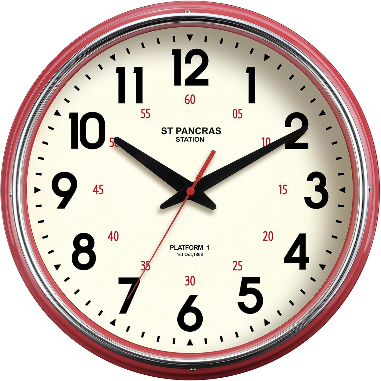 Vintage Mid-Century Beige Wall Clock — 12.4" - View 2