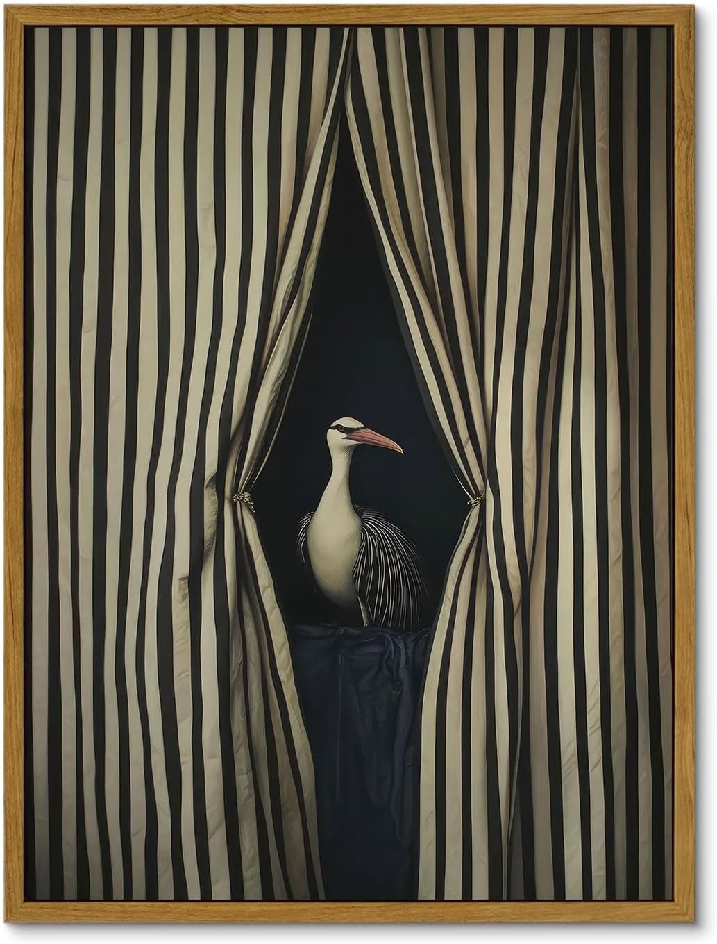 Framed Farmhouse Black Canvas Wall Art — 10" — Bird