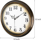 Battery Operated Gold Wall Clock — 12" - View 6