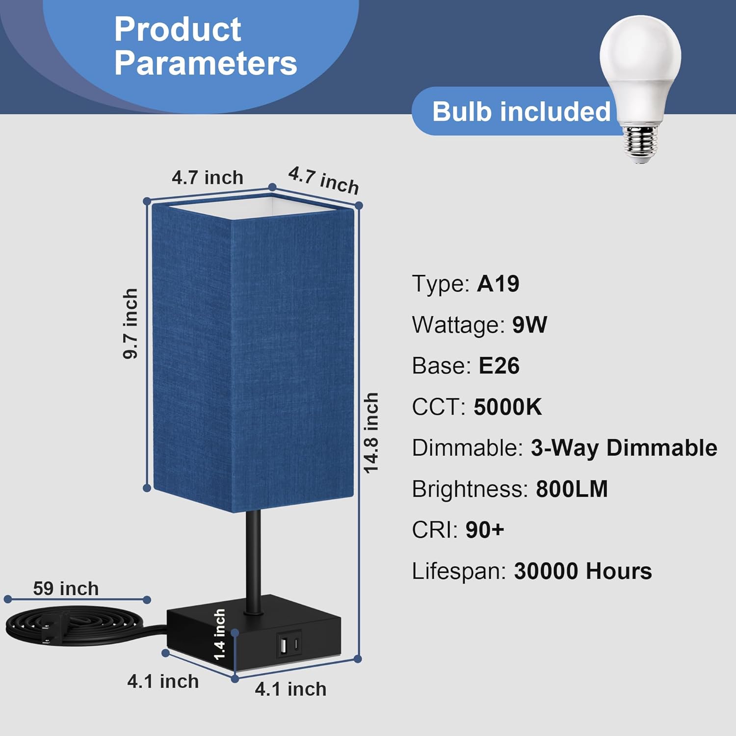Dimmable Beige Table Lamp - View 5