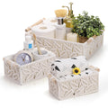 Boho Wood Storage Basket — Set of 3
