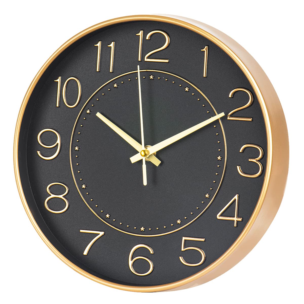 Battery Operated Luxe Black Wall Clock — 10"