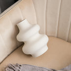 Round Boho Beige Flower Vase — Set of 2 - View 8