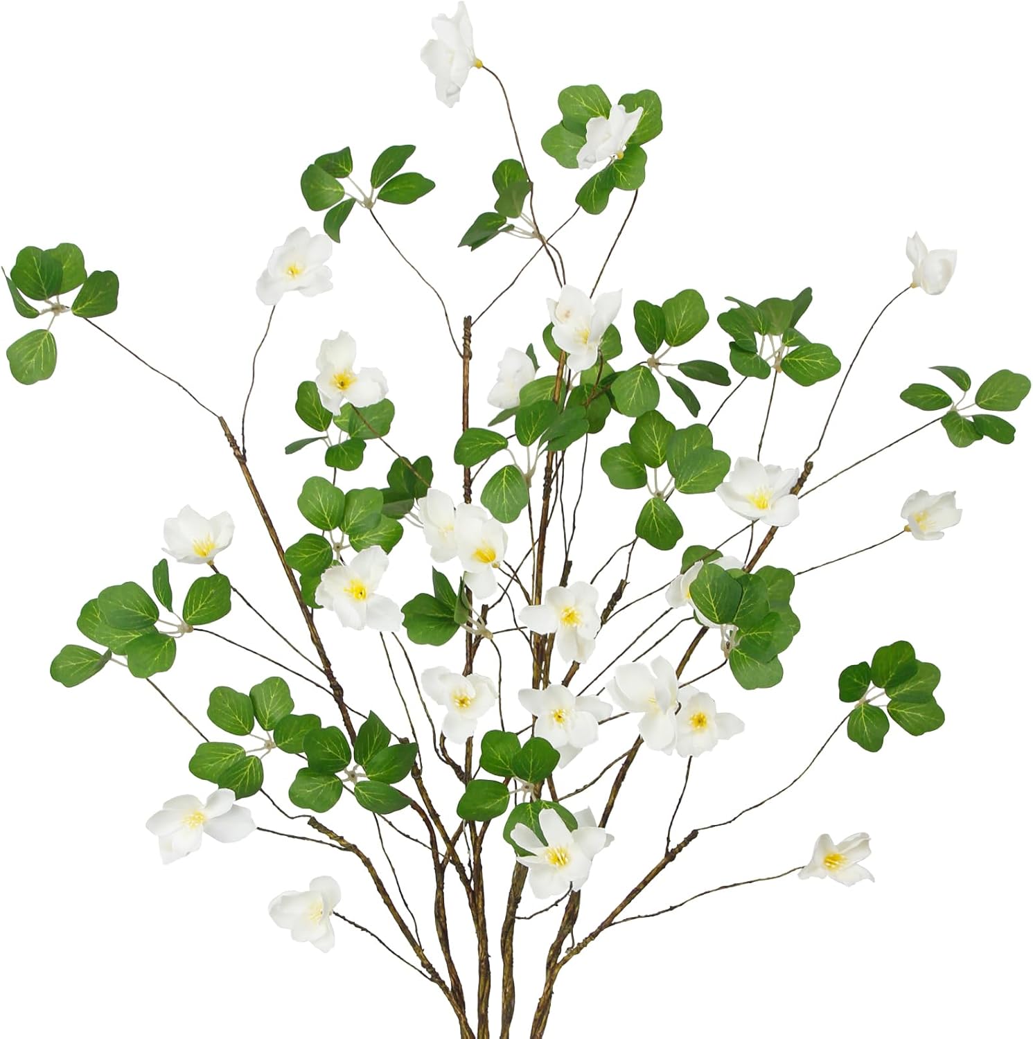 Blue Artificial Plant — 29.5" — White Flowers