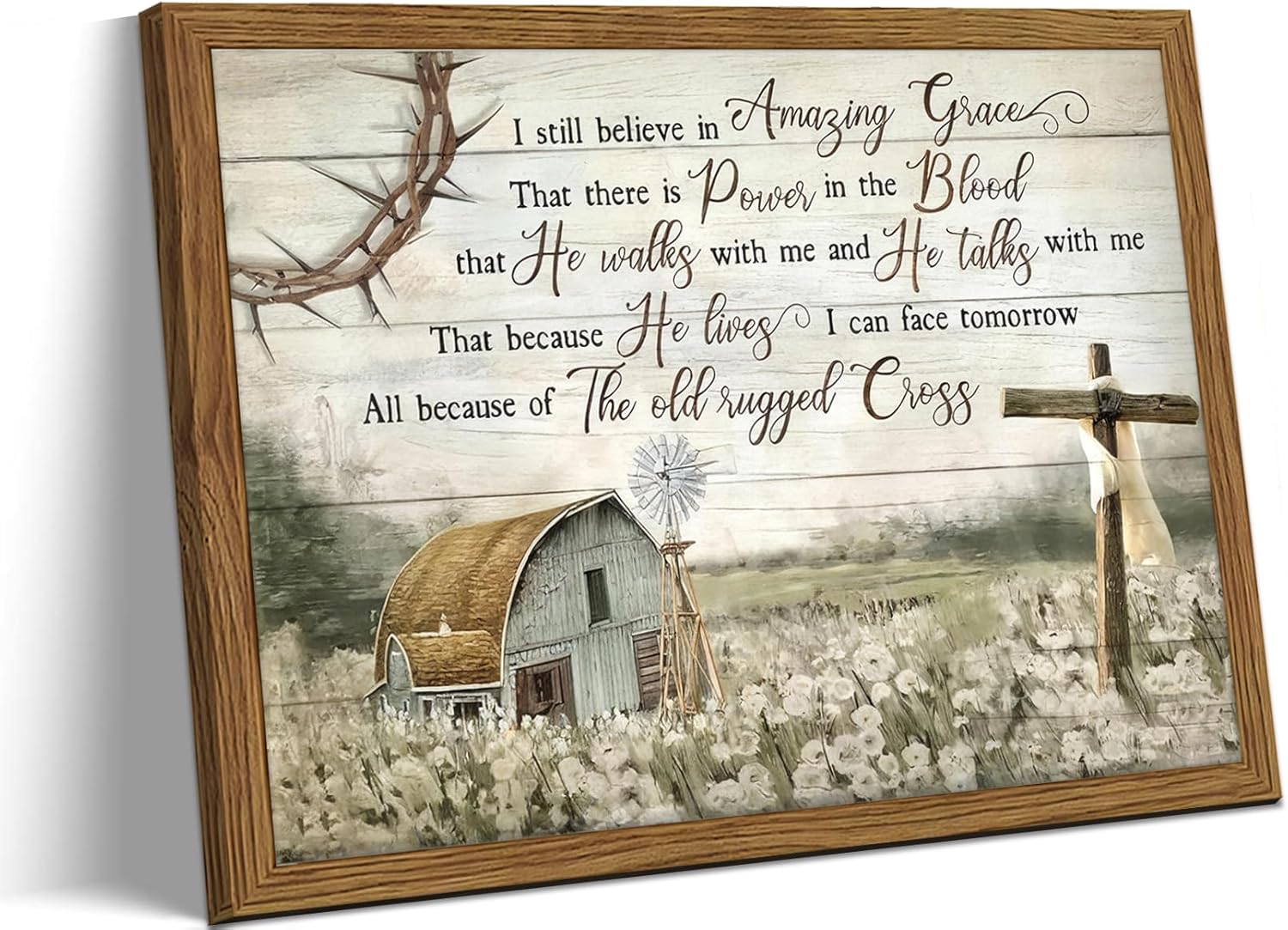 Framed Black Wall Decor — 16" — Hymn-wood