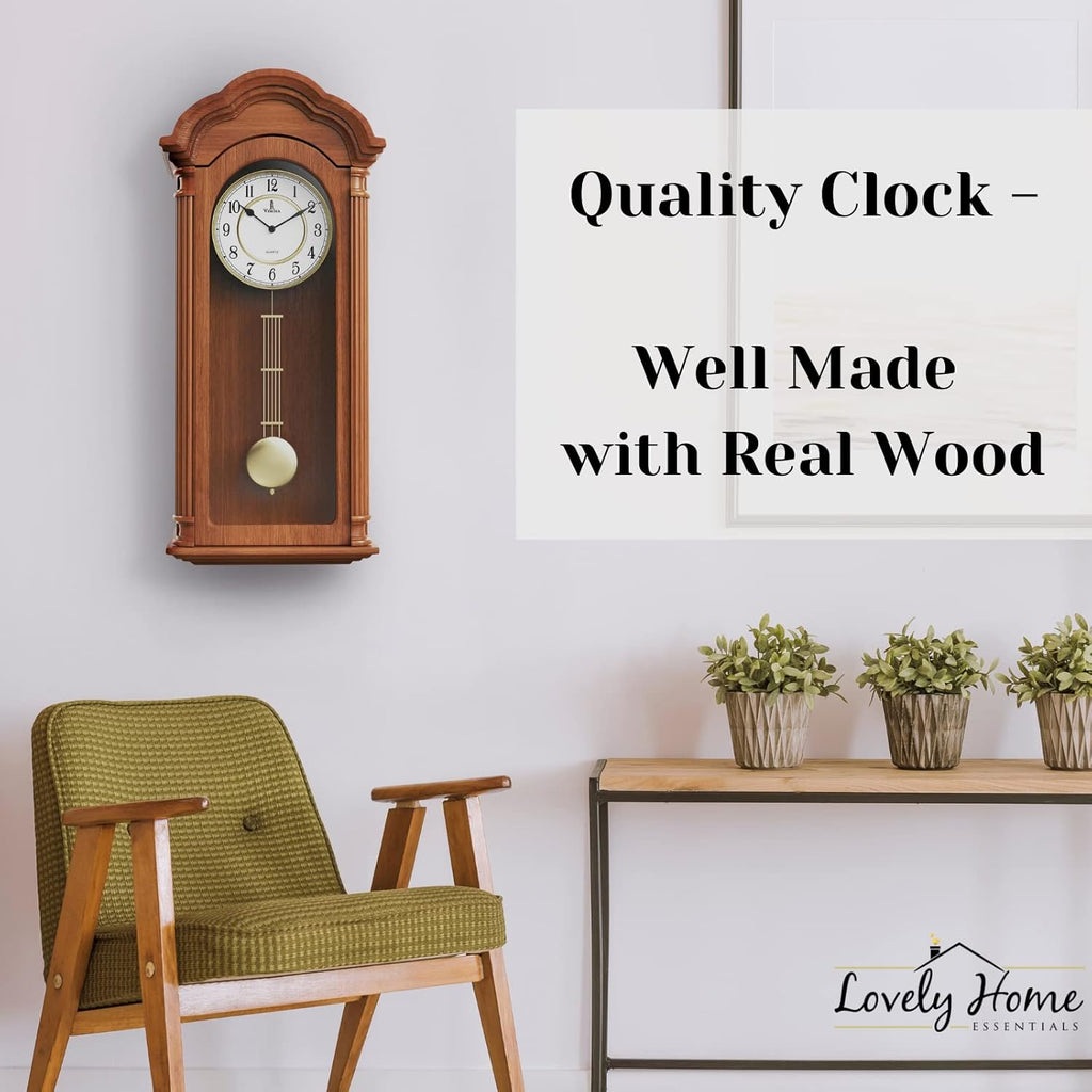 Battery Operated Wood Wall Clock — 26" - View 7