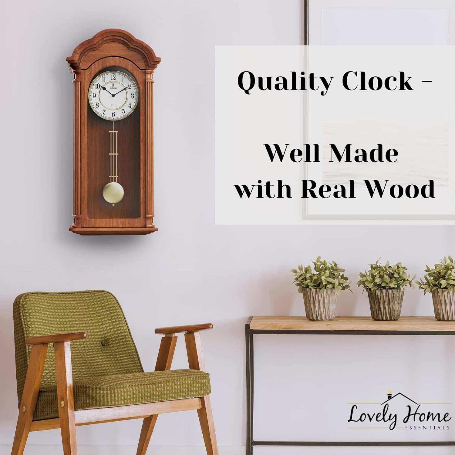 Battery Operated Wood Wall Clock — 26" - View 7
