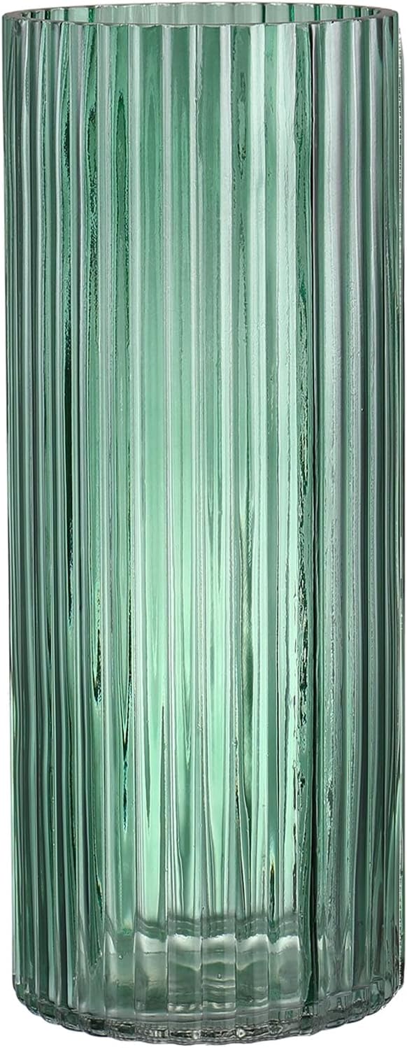 Black Flower Vase — 10" — Green