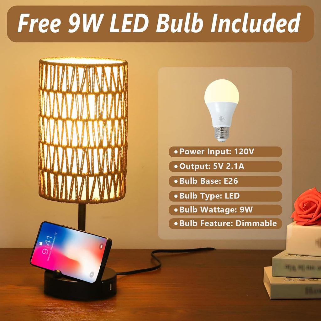 Dimmable Boho Black Desk Lamp - View 6