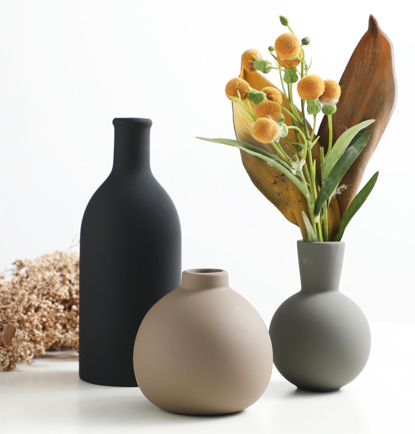 Farmhouse Brown Vase Set — Set of 3 - View 3