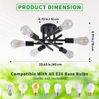 Farmhouse Black Chandelier — 6-Light - View 2