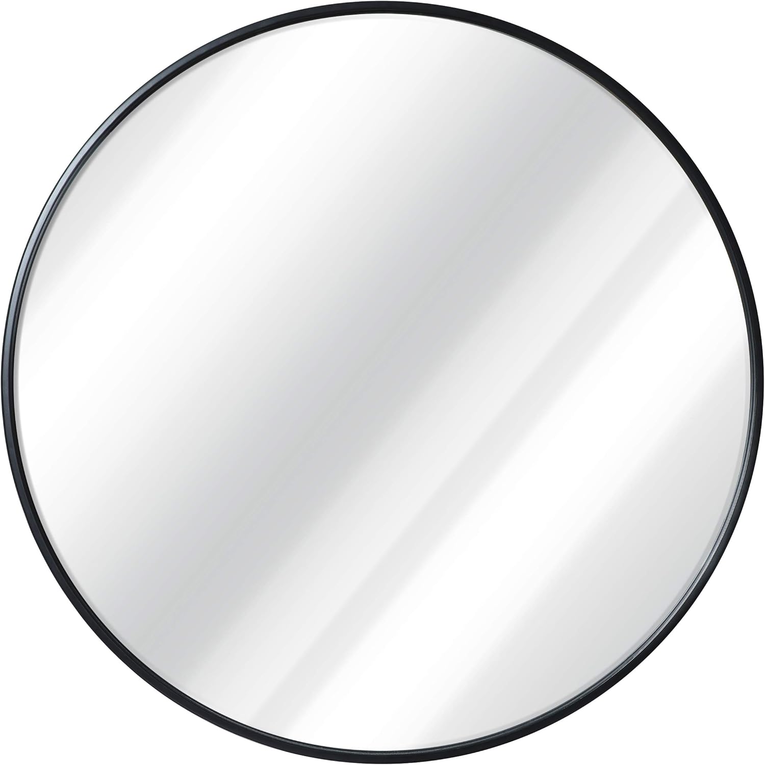 Round Boho Black Wall Mirror — 24" - View 4