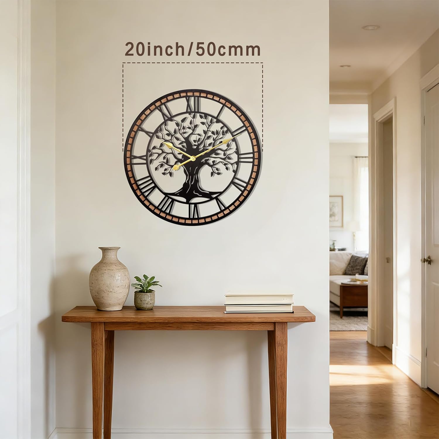 Battery Operated Black Wall Clock — 20" - View 2