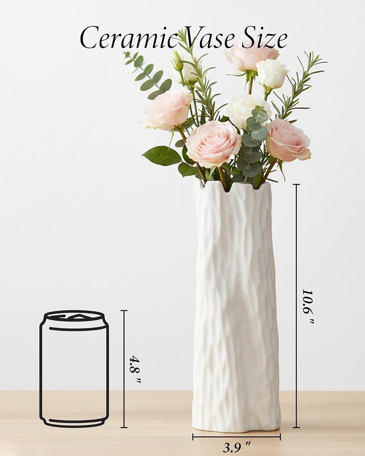 Boho Black Flower Vase — 7" - View 2