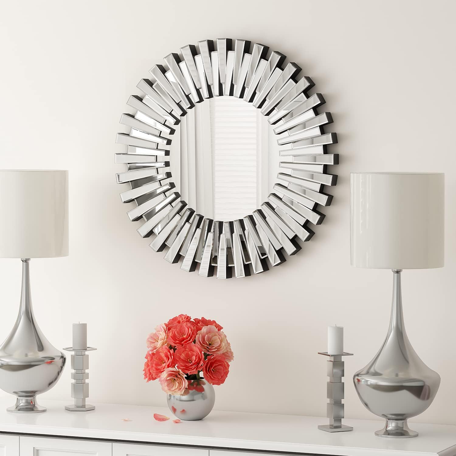 Round Modern Glass Wall Mirror — 31.5" — 24"L x 24"W