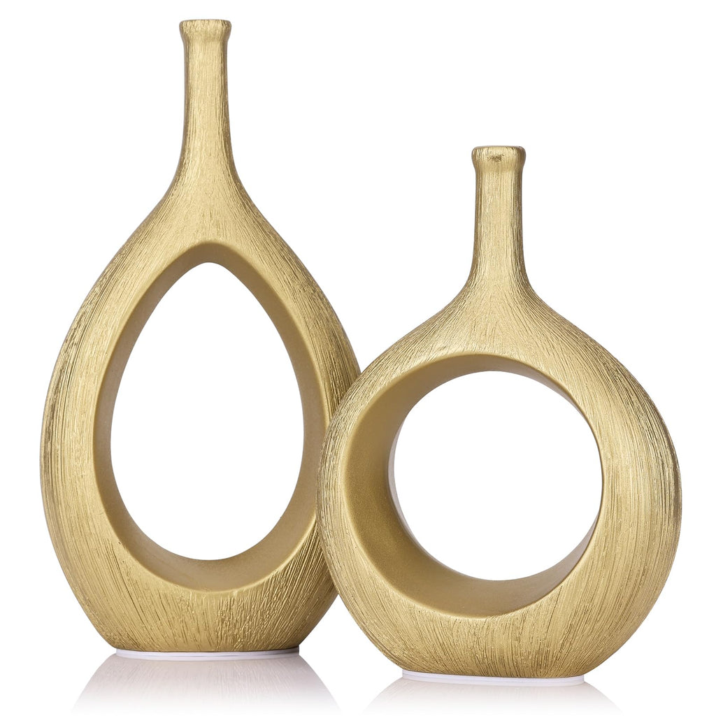 Boho Beige Decorative Vase — Set of 2