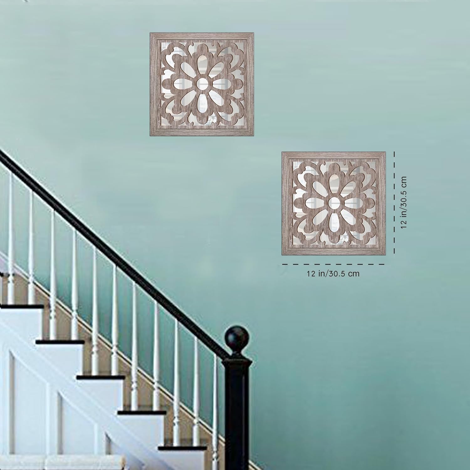 Farmhouse Glass Wall Mirror — 12" - View 3