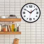 Battery Operated Modern Black Wall Clock — 8" - View 6