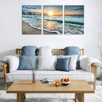 Framed Modern Blue Canvas Wall Art — 16" - View 2