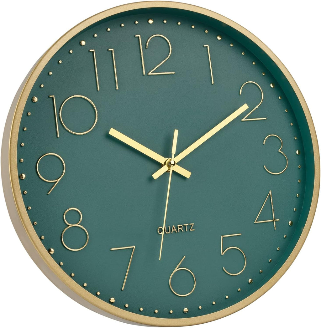 Battery Operated Luxe Black Wall Clock — 12" - View 7