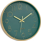 Battery Operated Luxe Black Wall Clock — 12" - View 7