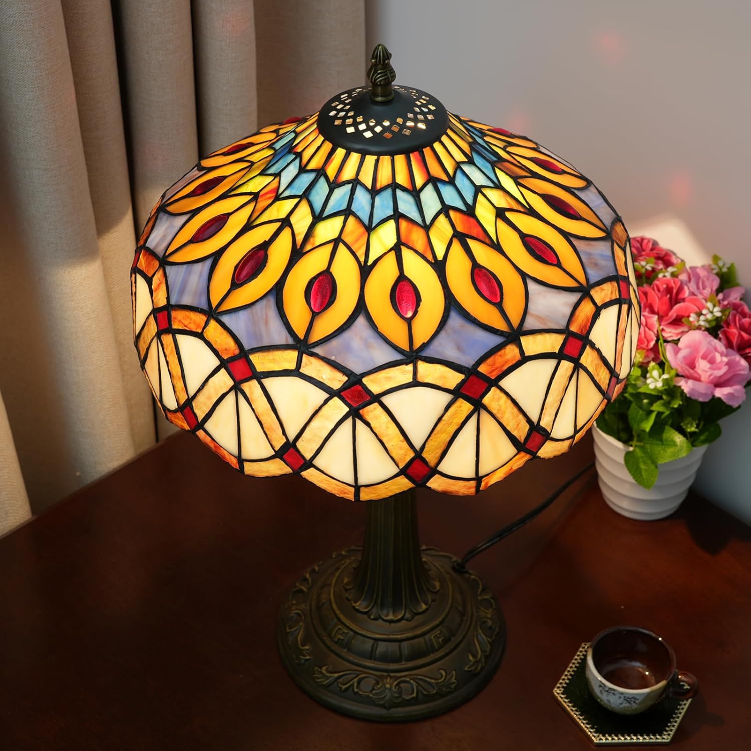 Vintage Blue Desk Lamp — 12" - View 2