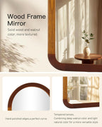 Round Farmhouse Brown Wall Mirror — 30" - View 5