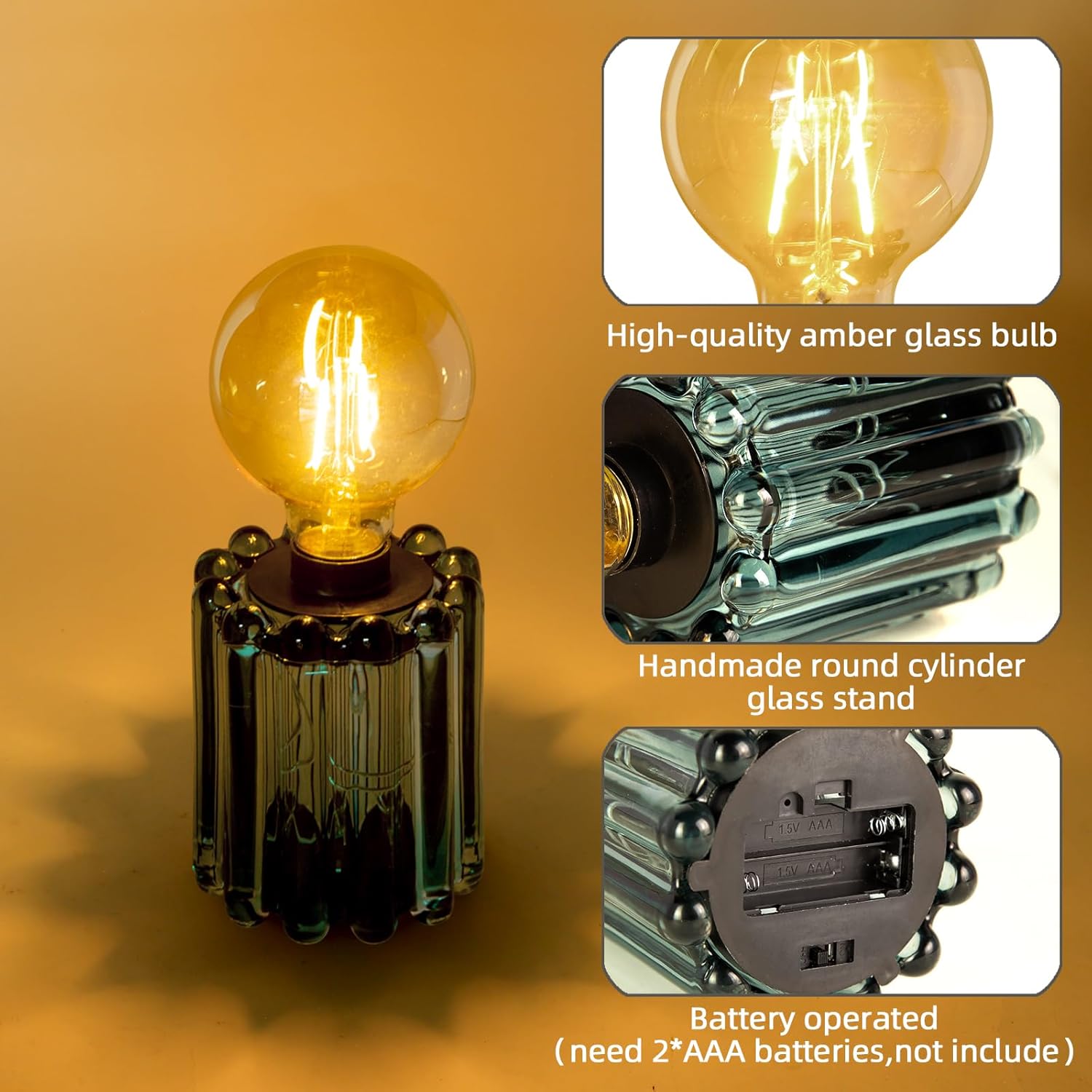 Cordless Brown Table Lamp — Set of 2 - View 7