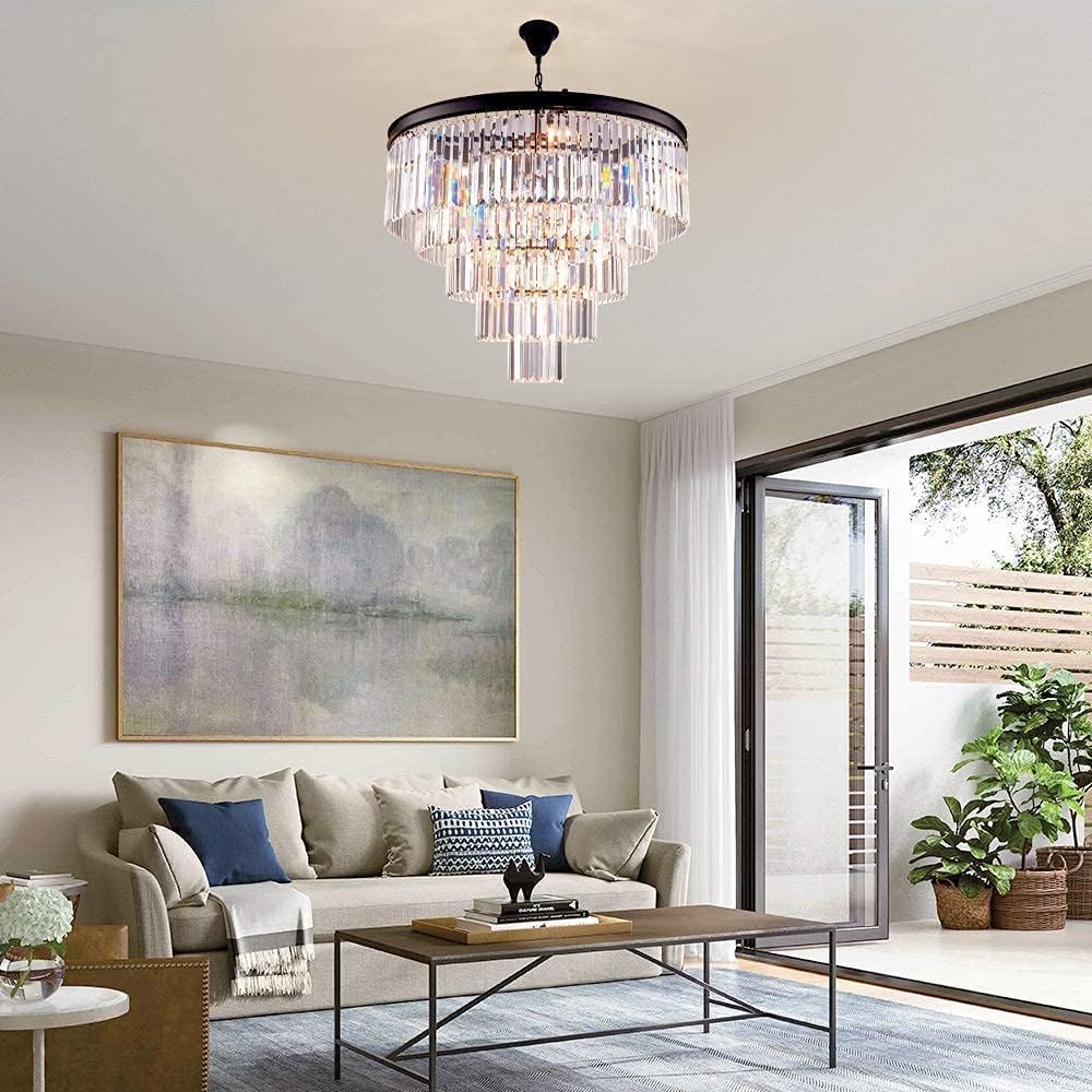 Adjustable Luxe Glass Chandelier - View 2