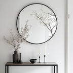Round Farmhouse Black Wall Mirror — 24" - View 4