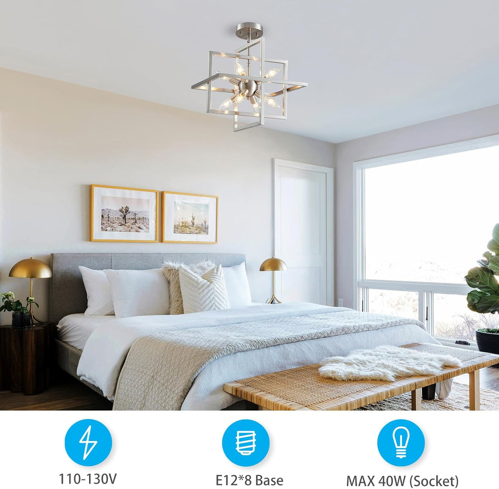 Farmhouse Gold Chandelier — 8-Light - View 6