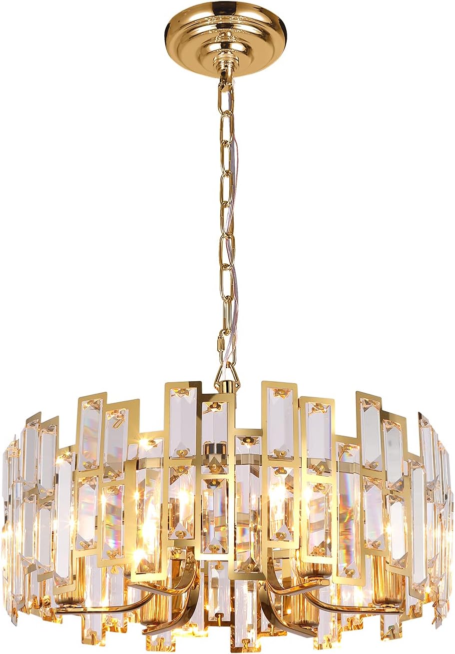 Round Luxe Gold Chandelier — 6-Light — Gold 17.7"