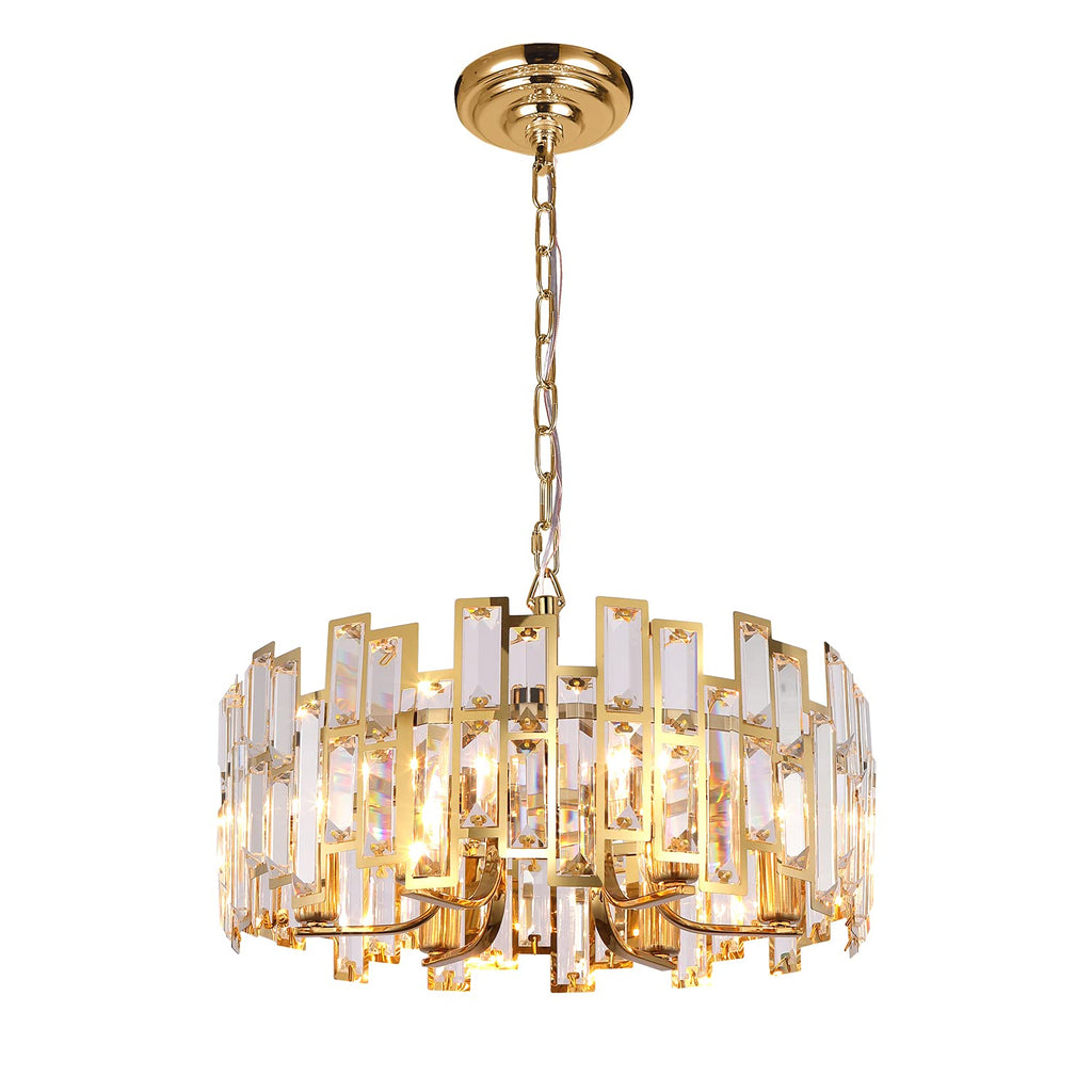 Round Luxe Gold Chandelier — 6-Light