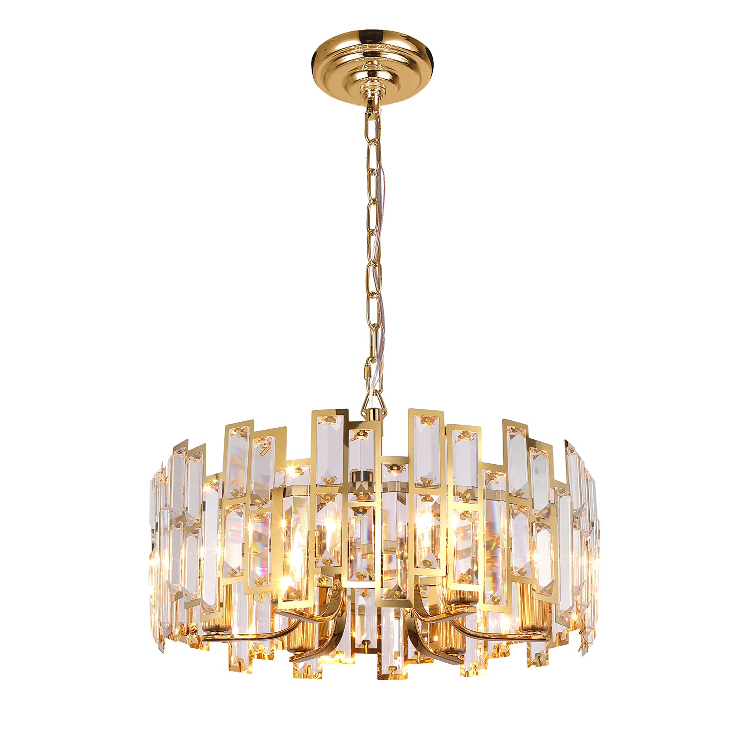 Round Luxe Gold Chandelier — 6-Light