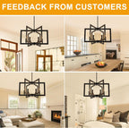 Farmhouse Black Chandelier — 6-Light - View 3