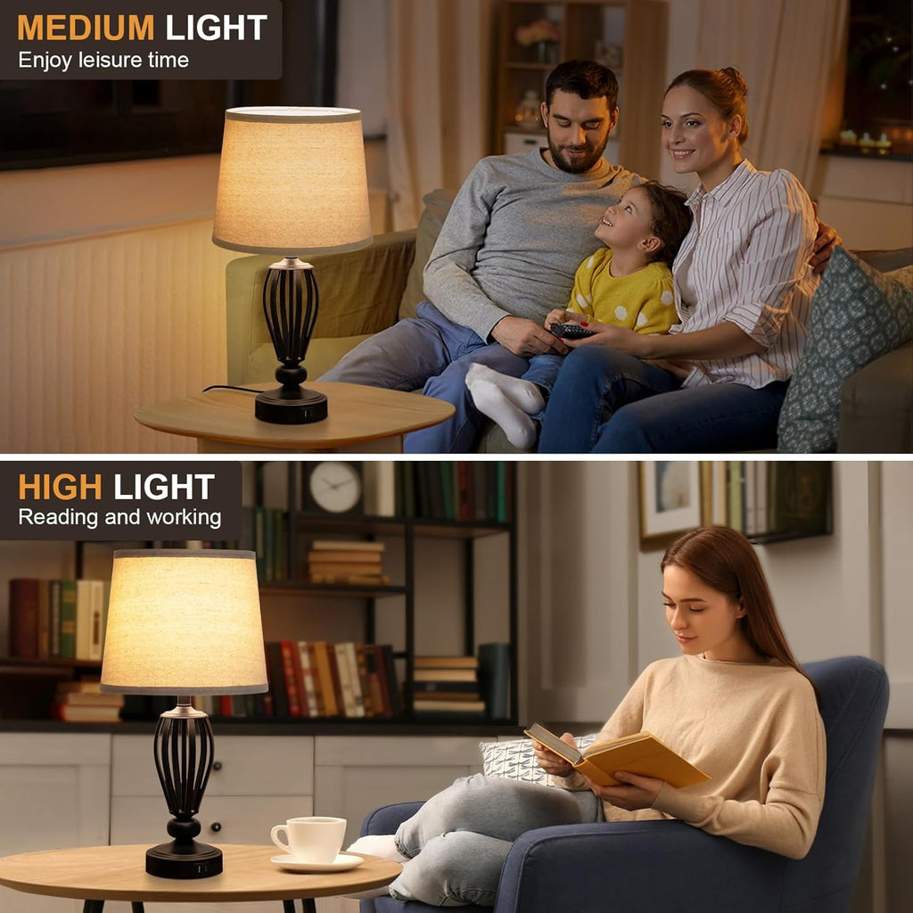 Dimmable Farmhouse Metal Bedside Lamp - View 4