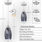 Oval Luxe Black Pendant Light — 4.72" - View 2