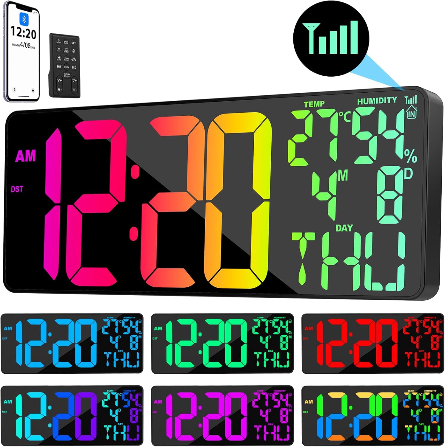 RGB Wall Clock — 18" — 18 inch Bluetooth Version