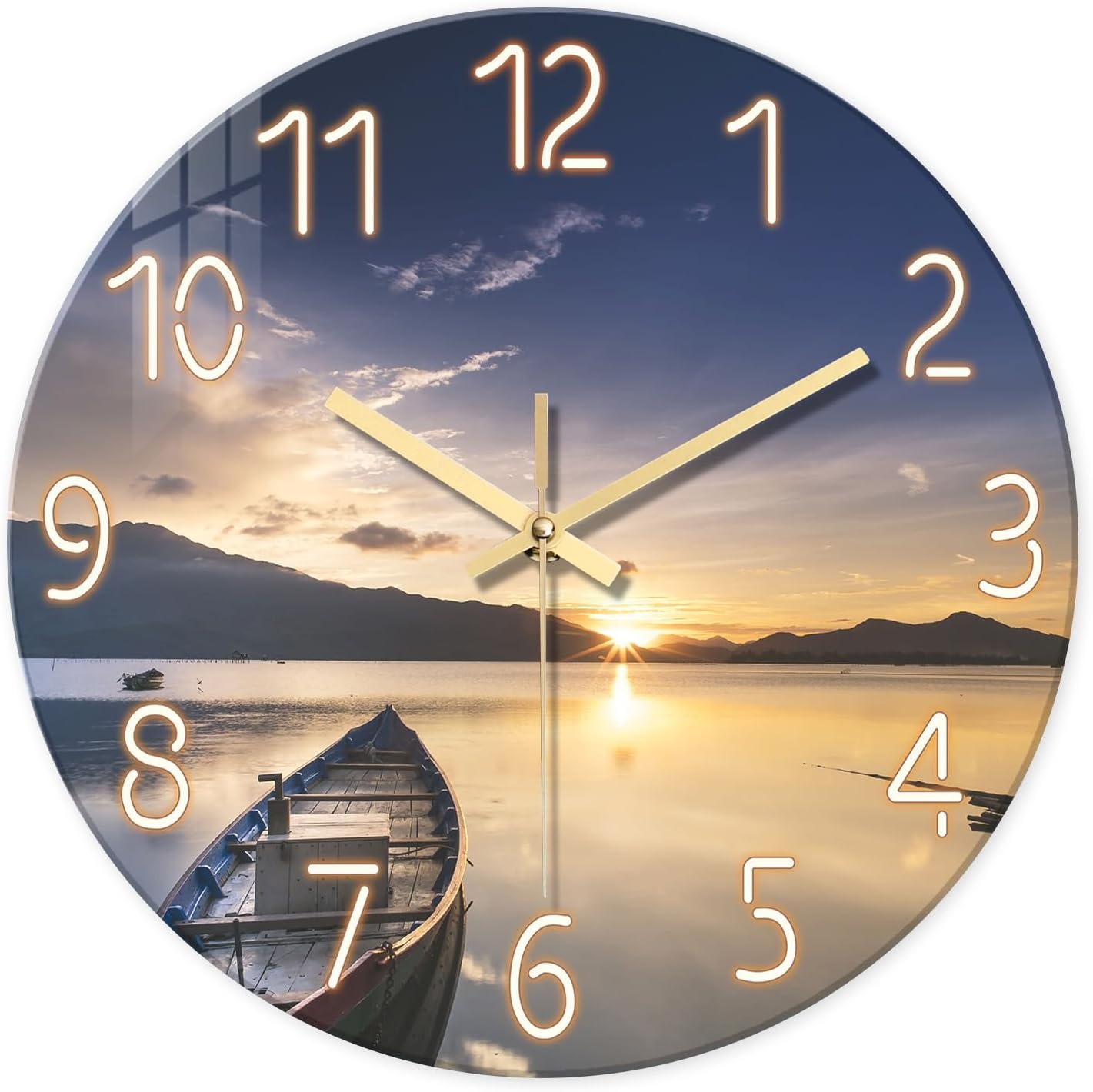 Battery Operated Blue Wall Clock — 12" — 12 Inch