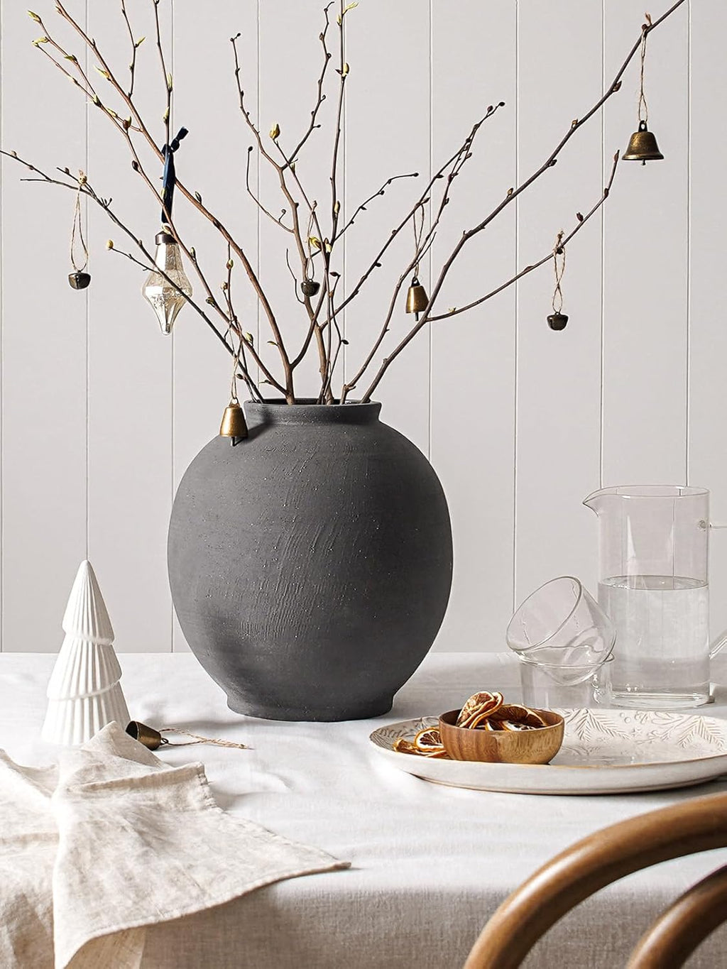 Farmhouse Beige Flower Vase — 8" - View 2