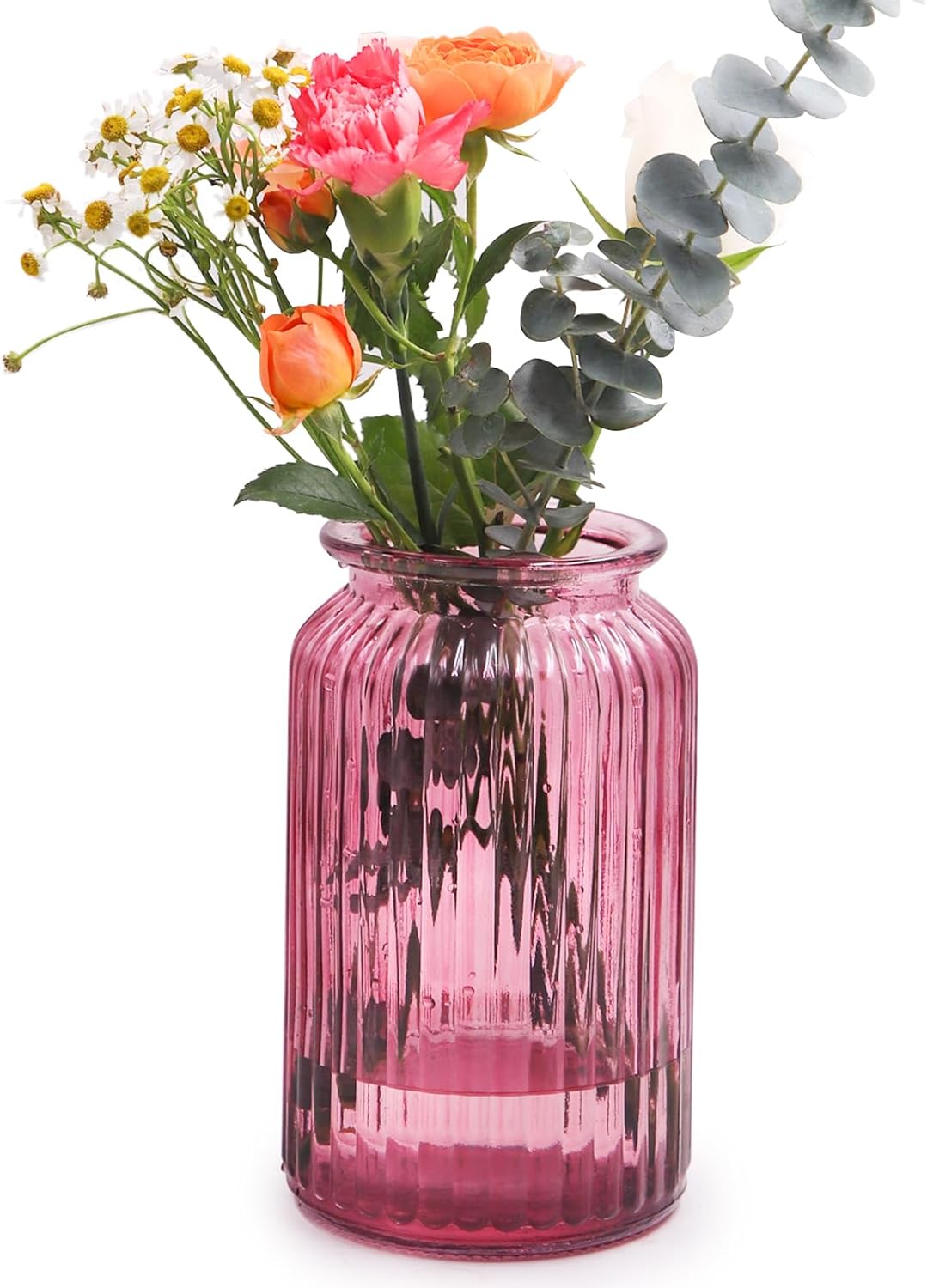 Modern Black Flower Vase — Wine Red