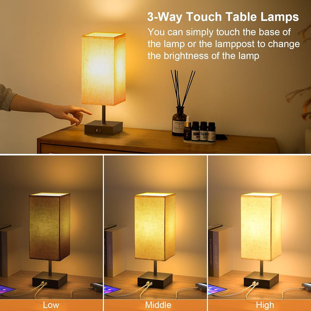Dimmable Fabric Bedside Lamp — 5" - View 6
