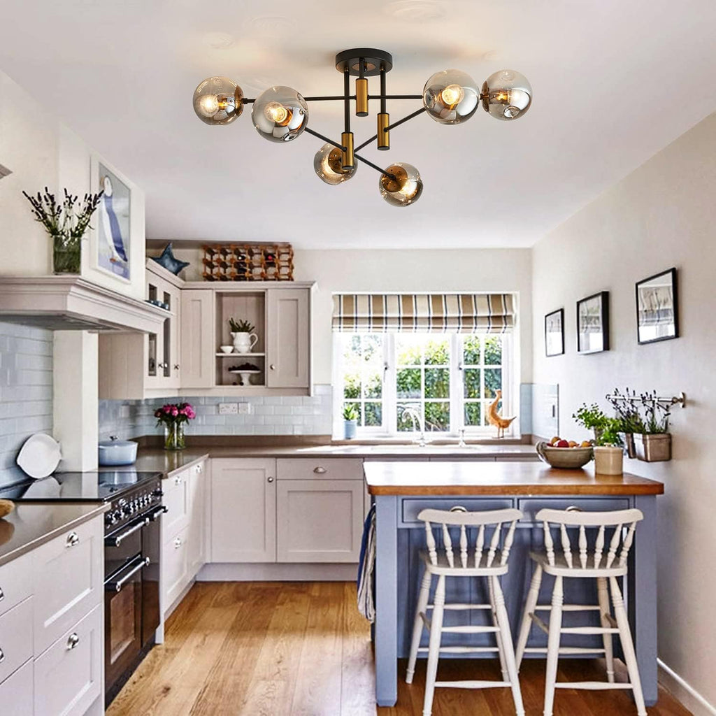 Vintage Farmhouse Black Chandelier — 6-Light - View 4