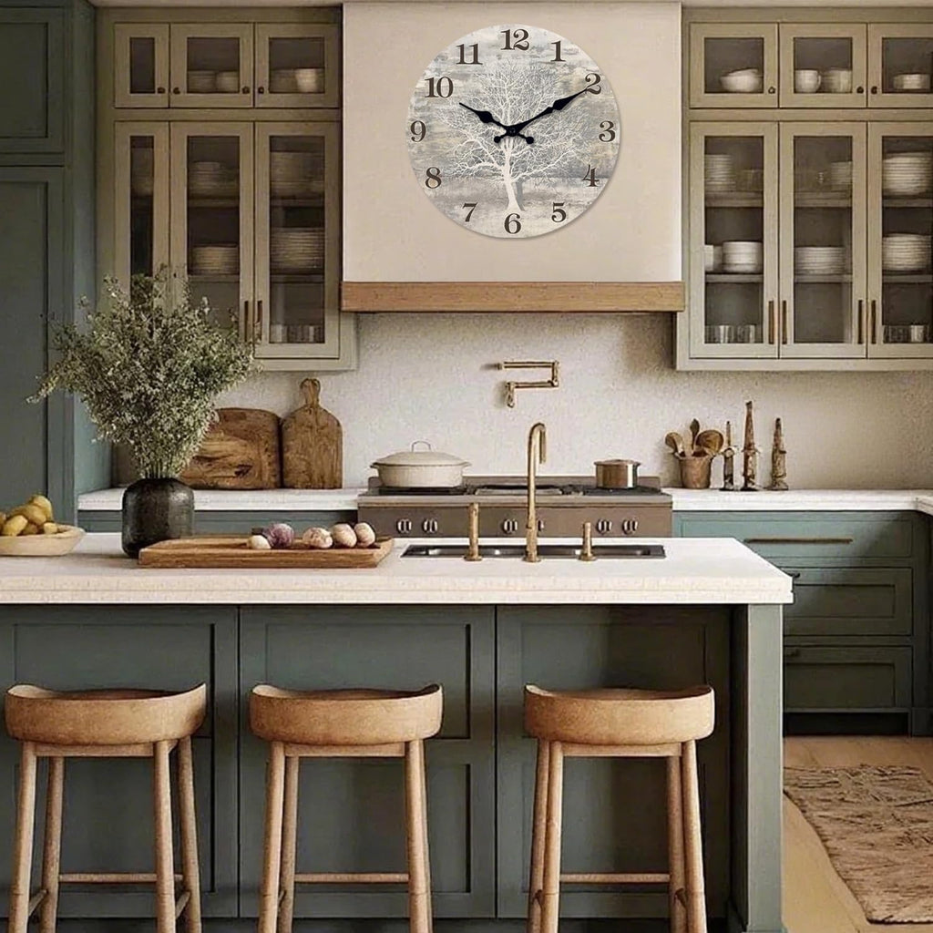 Battery Operated Farmhouse Beige Wall Clock — 16" - View 5