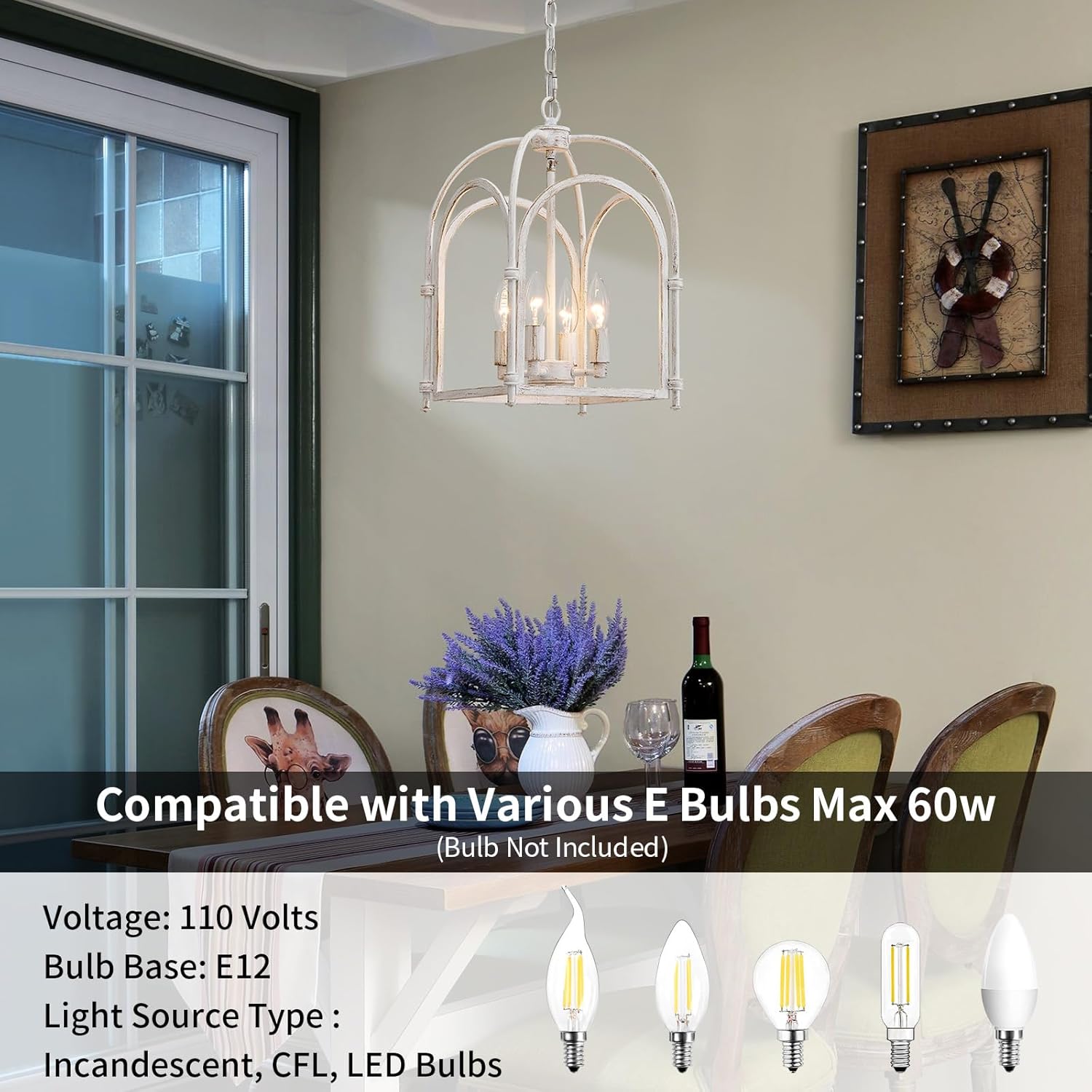 Farmhouse Black Candle — 4-Light - View 4