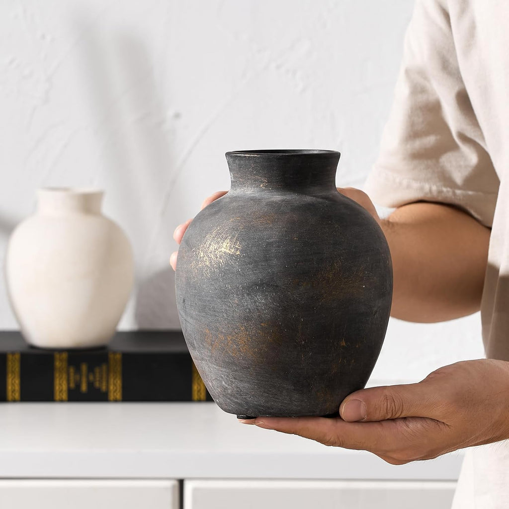 Boho Beige Flower Vase — 6" - View 3