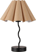 Linen Luxe Black Bedside Lamp — Burlywood