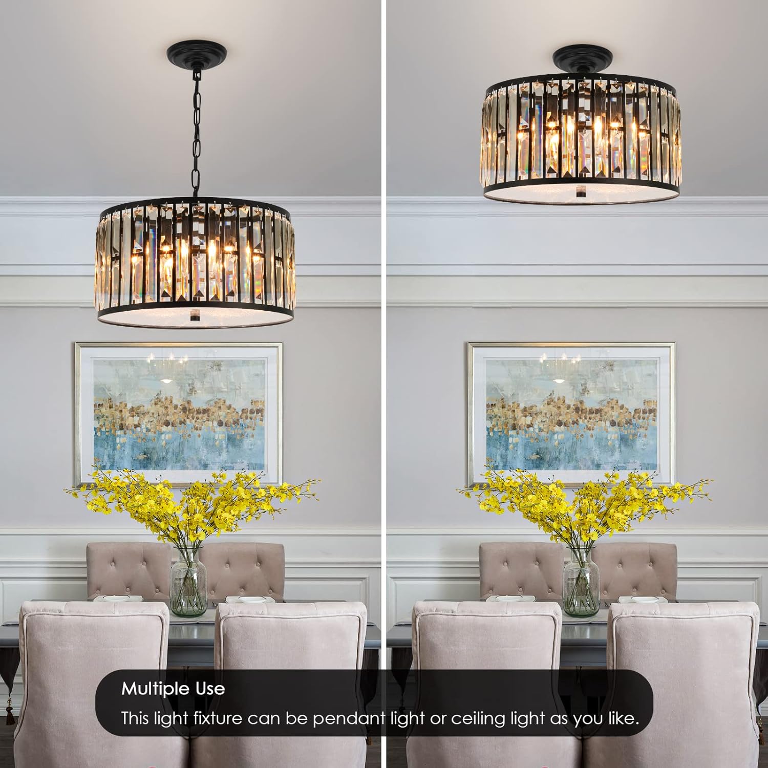 Luxe Glass Chandelier — 16" - View 7